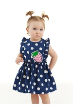 Denokids Polka Dot Strawberry Baby Girl Poplin Dress