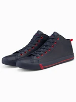 Ombre Men's contrast sneakers with raised upper - navy blue