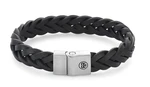 Rebel&Rose Černý kožený náramek Braided Black Matt RR-M0025-S 20 cm - L+