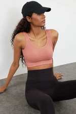 Trendyol Dark Rose Seamless/Seamless Padded/Shaping Knitted Sports Bra