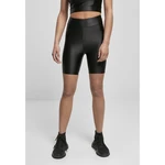 Women's Shiny Metallic High-Waisted Cycling Shorts Black