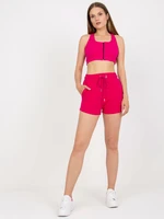 Basic fuchsia sweatpants with RUE PARIS binding