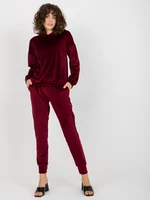 Women's chestnut velour set with trousers