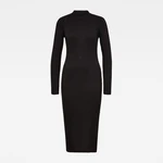 G-STAR Dress - Plated lynn dress mock slim knit wm black