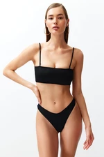 Trendyol Black Thong Bikini Bottom