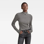 Tričko - G-star Slim rib mock neck stripe ls viacfarebné