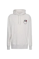 Tommy Jeans Sweatshirt - TJM SMILEY BADGE HOODIE white