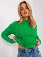 Green loose knitted sweater