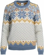 Dale of Norway Vilja Womens Knit Sweater Off White/Blue Shadow/Mustard XS Pull