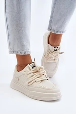 Women's Eco Leather Sneakers Beige Avanalis