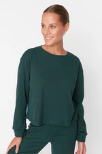 Trendyol Dark Green Ribbed Knitted Pajamas Set