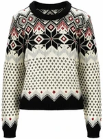 Dale of Norway Vilja Womens Knit Sweater Black/Off White/Red Rose L Pulover