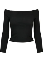 Women's shoulderless long sleeve black