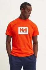 Bavlněné tričko Helly Hansen TOKYO oranžová barva, s potiskem, 53285