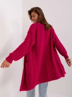 Dámský fuchsiový oversize cardigan