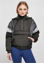 Women's AOP Mixed Pull Over Jacket Black/snowleo/lightasphalt