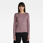 G-STAR T-shirt - Slim rib boatneck ls wmn purple