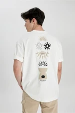 DEFACTO Oversize Fit Back Printed Crew Neck Short Sleeve T-Shirt