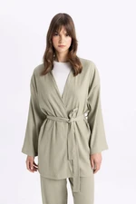 DEFACTO Relax Fit Shawl Collar Wrap Kimono