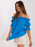 Blue blouse made of Spanish cotton