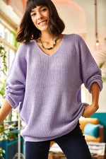 Olalook V Neck Thessaloniki Dzianinowy Sweter Oversize