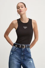 Top Tommy Jeans dámský, černá barva, DW0DW18408