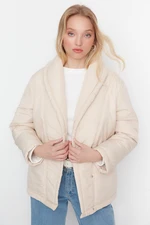 Trendyol Beige Oversized Shawl Collar Puffy Coat