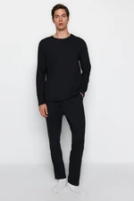 Trendyol Black Regular Fit Knitted Pajama Set