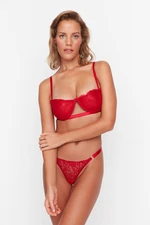 Trendyol Red Lace Underwire Covered Underwear Set