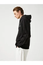 Koton Printed Striped Hoodie Sweatshirt with Shark