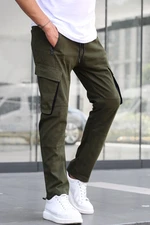 Madmext Khaki Cargo Vreckové Jogger Nohavice 5791