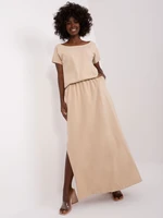 Beige cotton dress