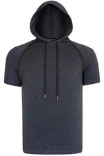 T8570 DEWBERRY HOODED MEN'S T-SHIRT-FLAT ANTHRACITE