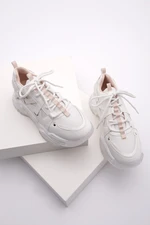 Marjin Women's High Transparent Sole Sneaker Lace-Up Sneakers Ojis white.