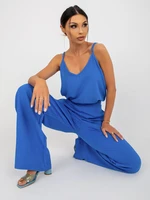 OCH BELLA blue summer canvas trousers