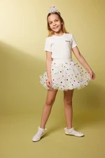 DEFACTO Girl Patterned Tutu Skirt Crown 2 Piece Set