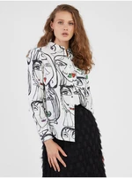 White Patterned Shirt Desigual Verona - Women