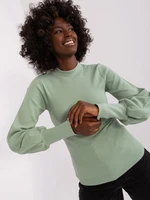 Basic pistachio ribbed blouse from RUE PARIS