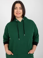 Dark green plus size hoodie