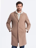 Ombre Men's lightweight single-breasted coat - beige