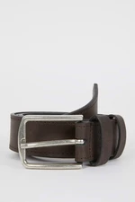 DEFACTO Men Rectangle Buckle Faux Leather Jean Belt