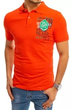 Coral polo T-shirt with Dstreet print