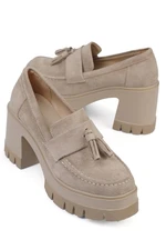 Capone Outfitters Capone Round Toe Women's Loafers With Tassels Mid Heel