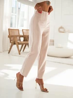 Elegant light beige trousers with darts