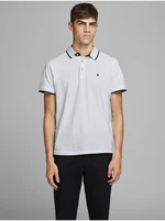 White Mens Polo T-Shirt Jack & Jones Paulos - Men