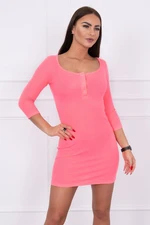 Nap Neck Dress Pink Neon