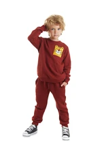 Denokids Tiger Kaplan Boy Claret Red Tracksuit Suit