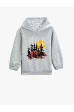 Koton Printed Hoodie Sweatshirt