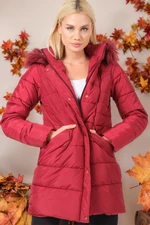 Z6745 DEWBERRY LADIES' COAT-PLAIN BURGUNDY