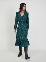 Dark green women's patterned midi dress ORSAY